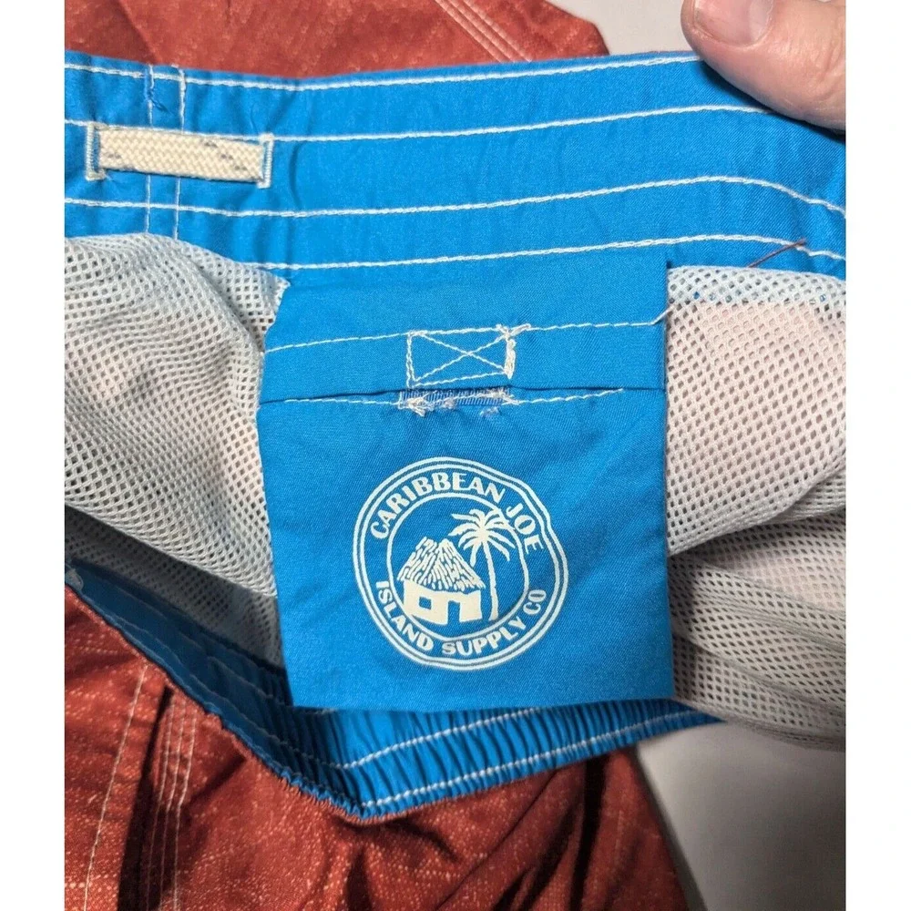 CARIBBEAN JOE Men Large Burnt Brown‎ Built In Brief Drawstring 7